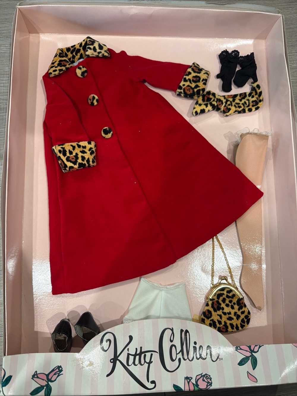 18” Tonner Kitty Collier Doll Outfit "Shopping Chic" 2000 Red Coat Heels Hat A63
